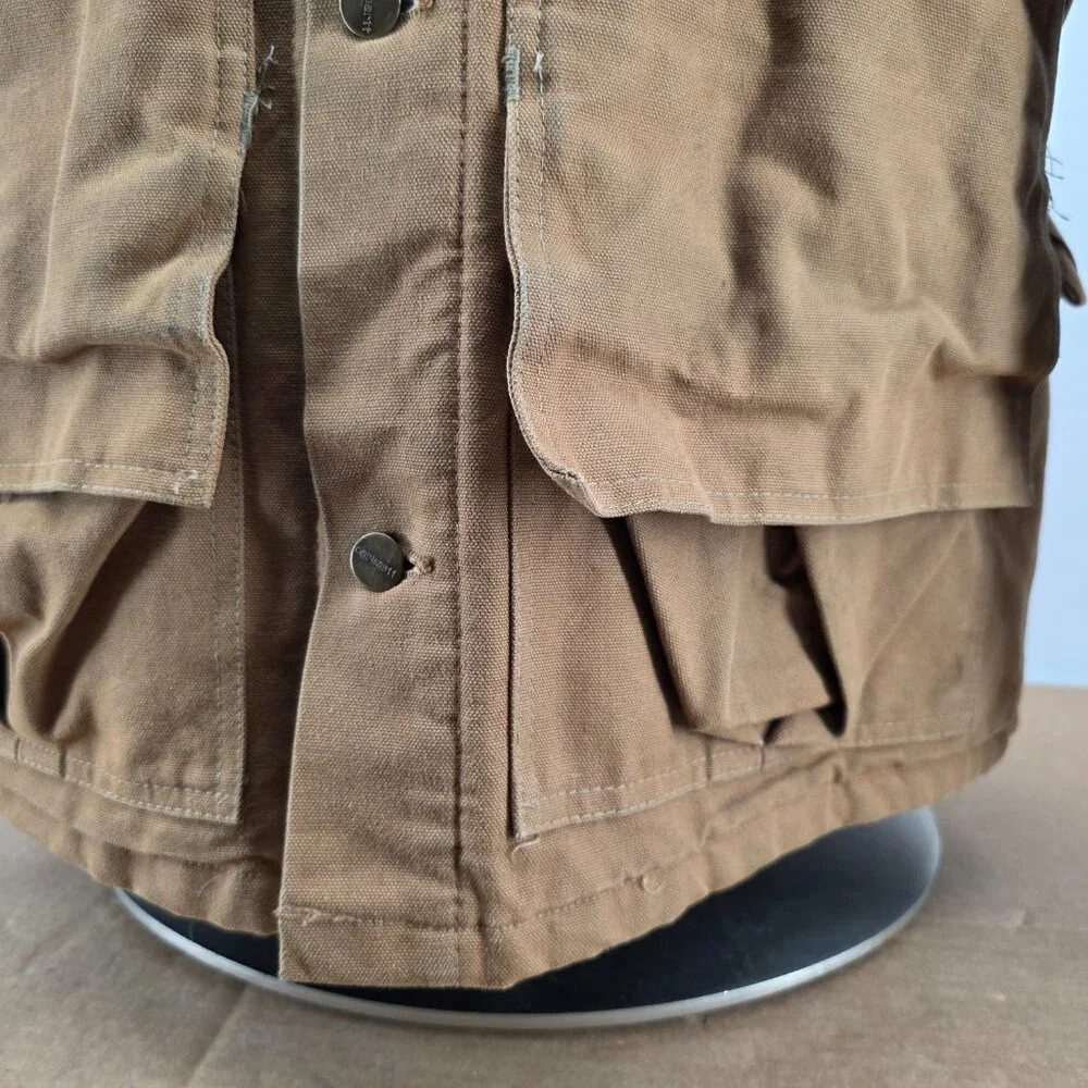 Vintage CARHARTT CB256 XL Hunting Jacket Blanket Lined Game Pouch Made in USA